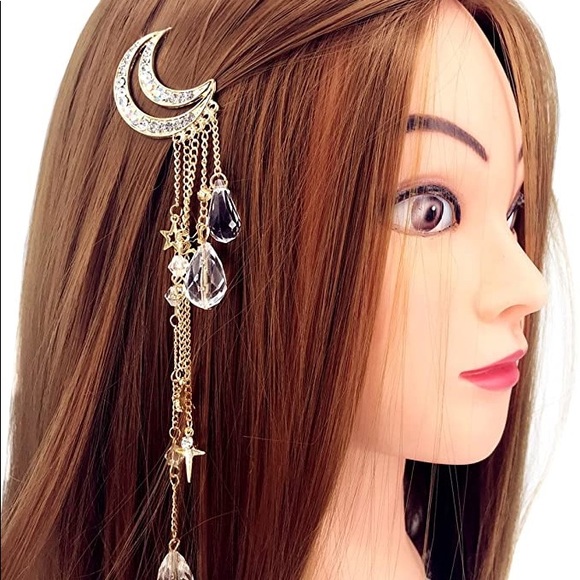 Moon stars crystals hair clips gold silver rose - Picture 12 of 16